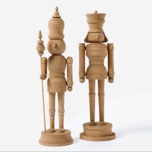 NWT Threshold x Studio McGee set of two 16” wood nutcracker Holiday ‘24 decor